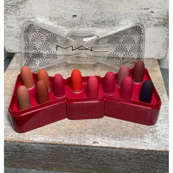 Mac Cosmetics Powder Kiss Lip Vault x 12 HOLIDAY COLLECTION - Picture 3 of 16